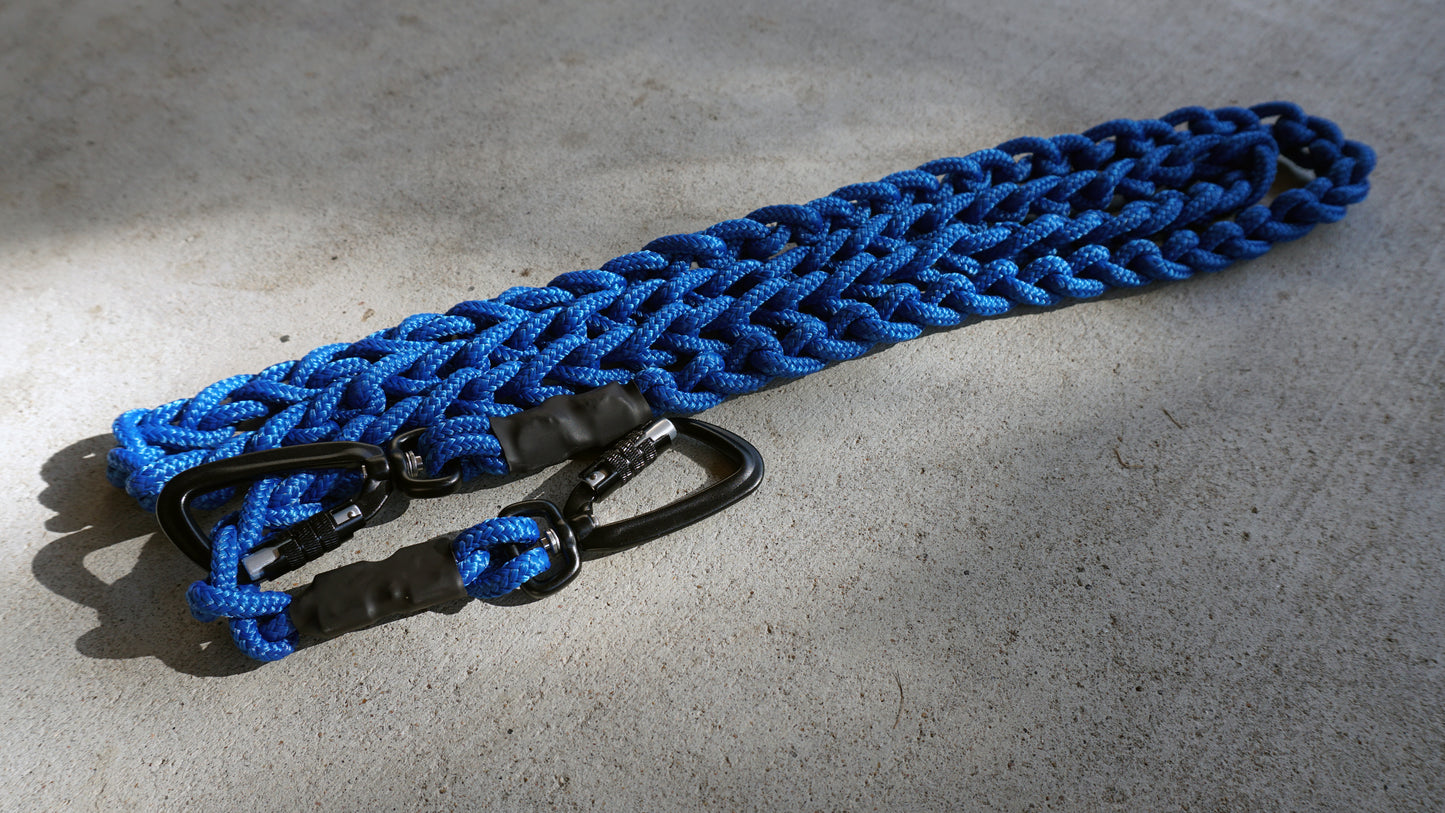 Clip Leash is a strong, safe, versatile dog leash designed to allow the user to adapt to different situations without taking the dog off of the leash. It is open ended to allow the ability to tether, go hands free, around the waist, and many more!